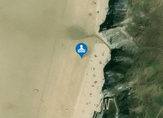 Satellite view of Perranporth Penhale Sands