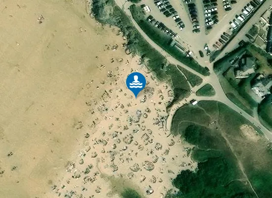 Satellite view of Treyarnon Bay