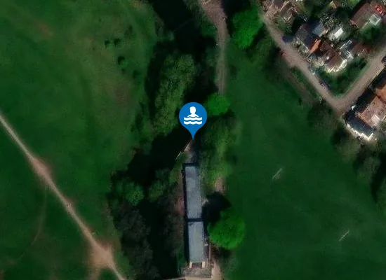 Satellite view of River Tone at French Weir Park