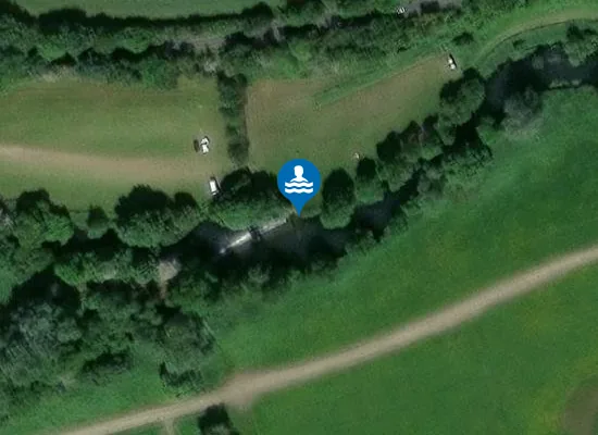 Satellite view of River Frome at Farleigh Hungerford