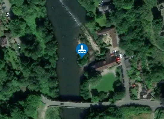 Satellite view of River Teme in Ludlow