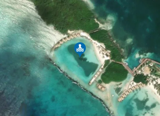 Satellite view of Flamingo Beach