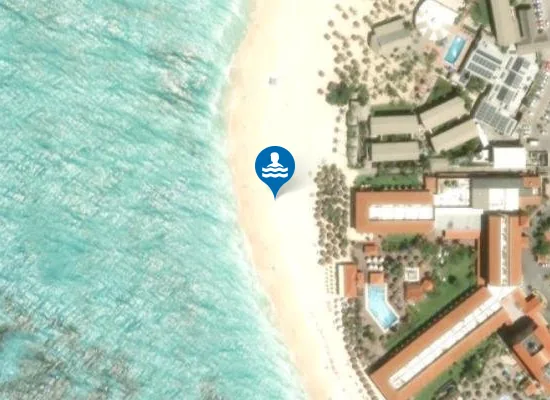 Satellite view of Manchebo Beach