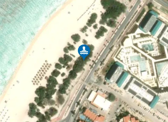 Satellite image of Eagle Beach
