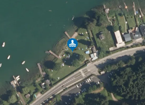 Satellite image of bikebeach Seebad St. Andrä