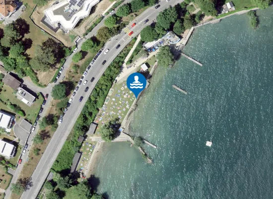 Satellite image of Plage des Trois Jetées