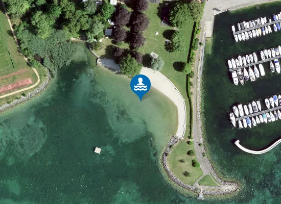 Satellite image of Plage de Cortaillod