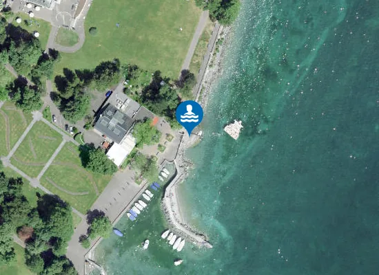 Satellite image of Plage de la Perle-du-Lac