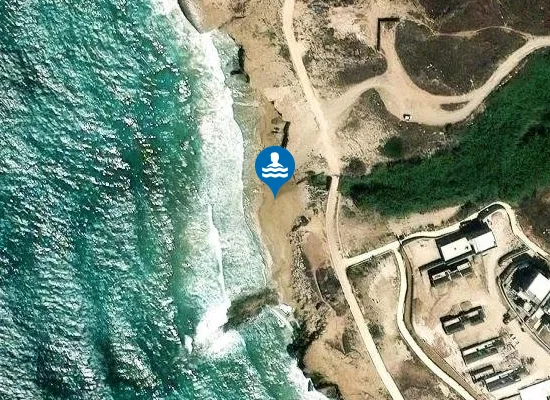 Satellite image of Vrexi Beach