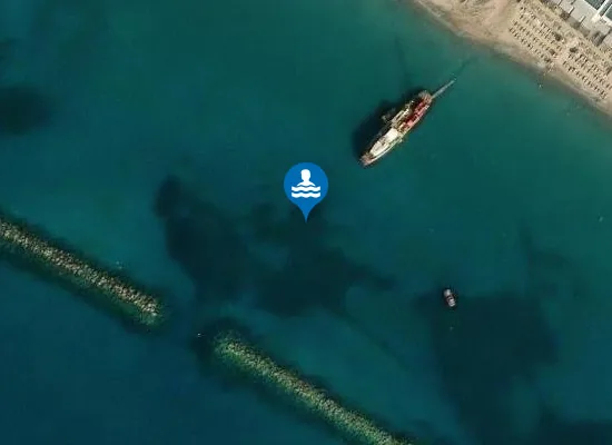 Satellite image of Geroskipou Beach