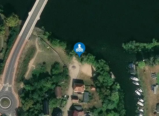 Satellite image of Naturbadestelle Milow