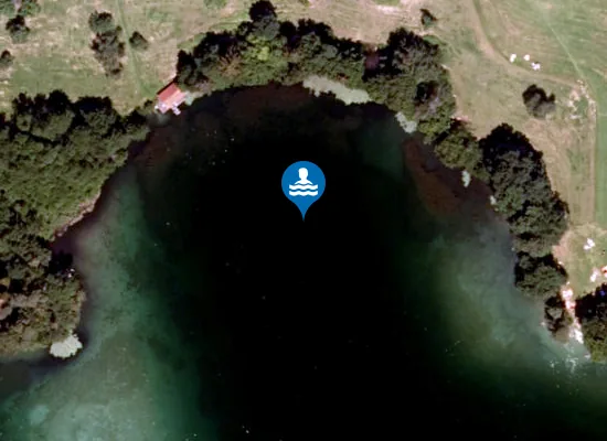 Satellite image of Badeplatz Stock