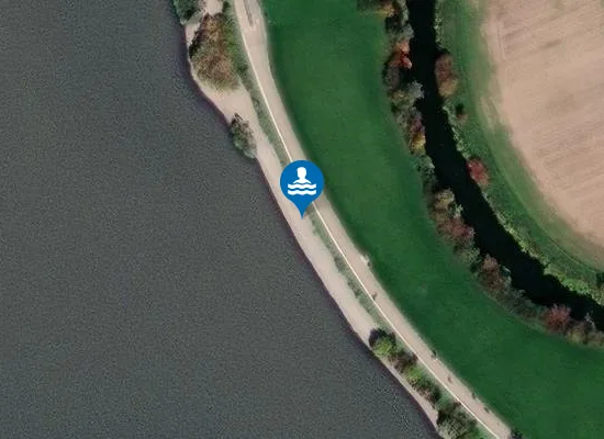 Satellite image of Kitesurfspot Ostufer