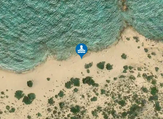 Satellite image of Lavrakas nudist beach