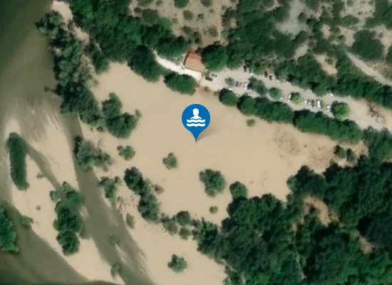 Satellite image of Galani Beach of Nestos
