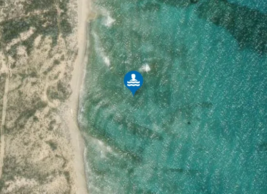 Satellite image of Skandali Beach