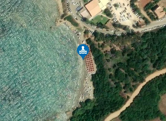 Satellite image of Skafidia Beach