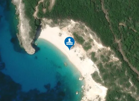 Satellite image of Aghiofili Beach