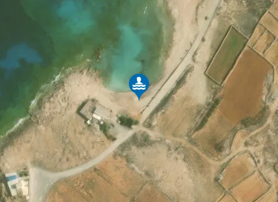 Satellite image of Amoua beach / Aμμούα - αμμώδης παραλία