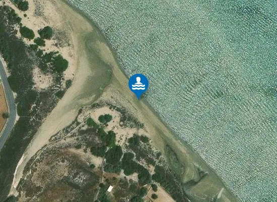 Satellite image of Limnes beach