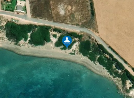 Satellite image of Orthi Ammos Paralia
