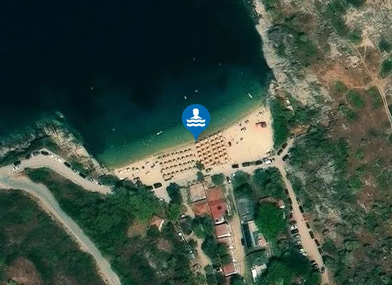 Satellite image of Tourkolimnionas Beach