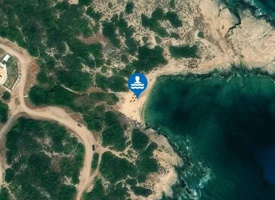 Satellite image of Prassou Beach