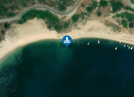 Satellite image of Achlada Beach