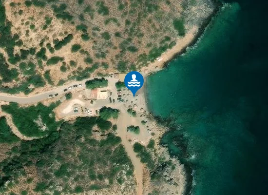Satellite image of Afrata Beach