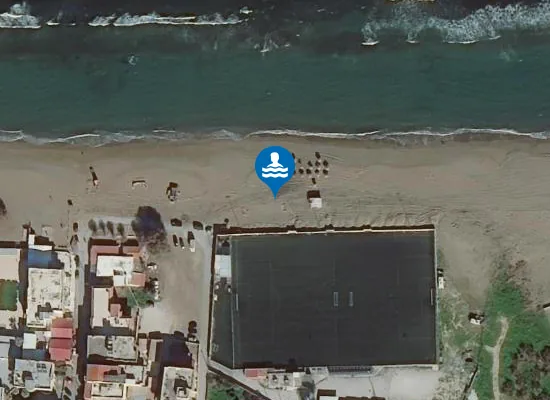 Satellite image of Ammoudara Beach