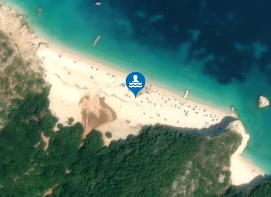 Satellite image of Fteri Beach