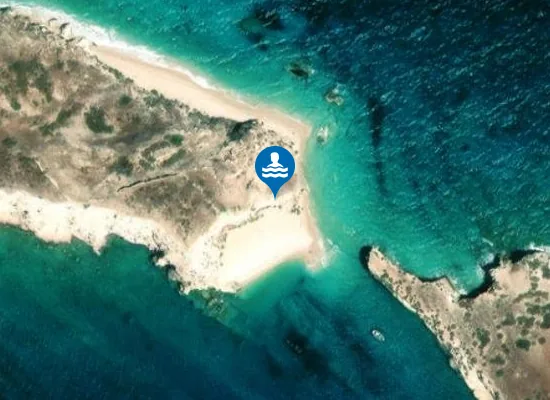 Satellite image of White beach Aspronisi