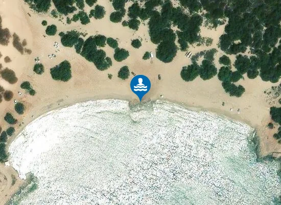 Satellite image of Aliko (Alyko) Beach