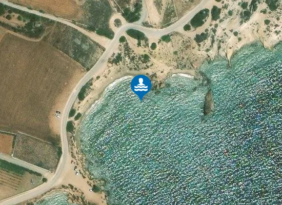 Satellite image of Aspros Gremos beach