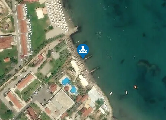 Satellite image of Robolla Beach