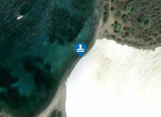 Satellite image of Diaporti Beach