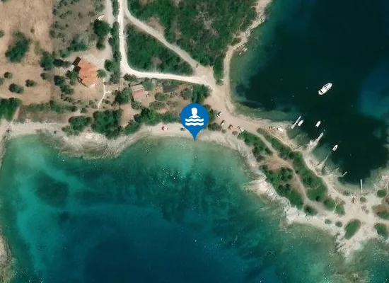 Satellite image of Plakes beach