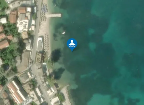 Satellite image of Benitses beach