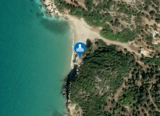 Satellite image of Plaka Beach