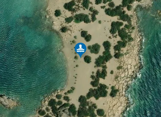 Satellite image of Trahili Beach