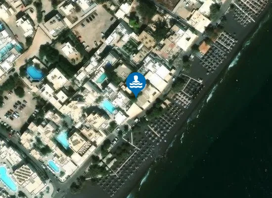 Satellite image of Perissa beach