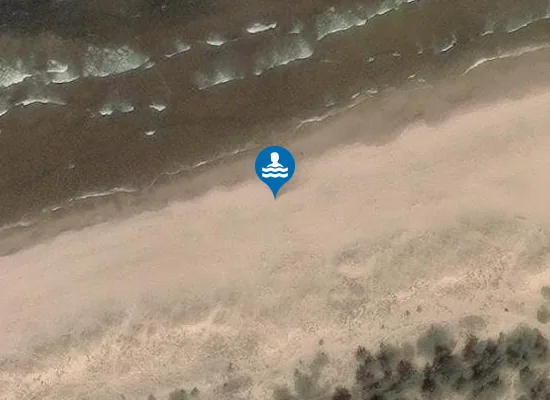 Satellite image of Mangaļsalas pludmale