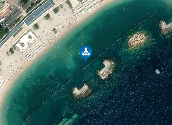 Satellite image of Plage Larvotto
