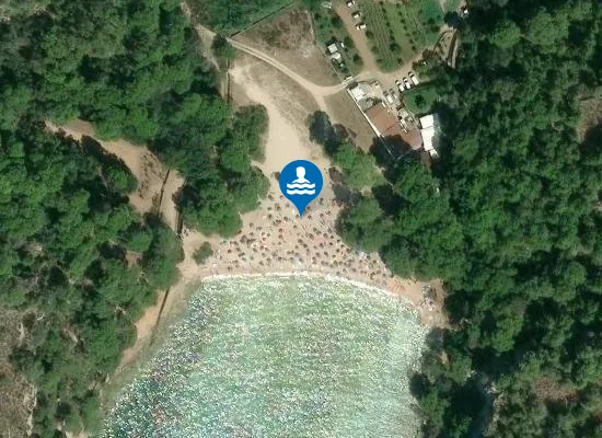 Satellite image of Cala Macarella