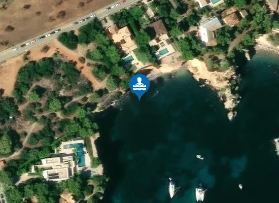 Satellite image of Platja de Ses Penyes Roges