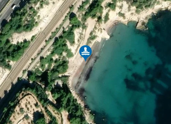 Satellite image of Platja de Cala Moros