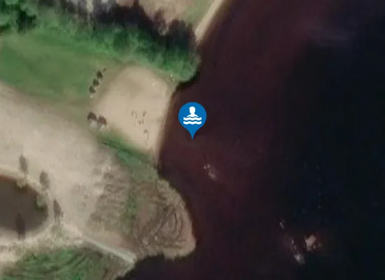 Satellite image of Assarskär simstrand