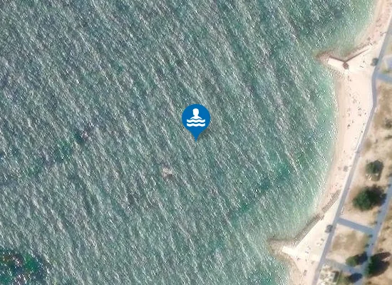 Satellite image of Puntižela beach
