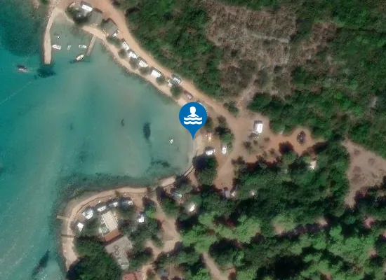 Satellite image of Mlaska Beach