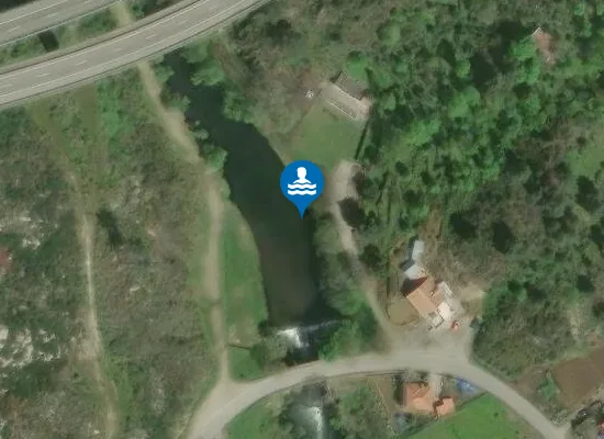 Satellite image of Praia Fluvial dos Rebelos